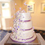 Cadbury Purple Butterfly and Flower Wedding Cake