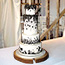 Black and White Silhouette Wedding Cake