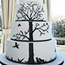 Hand painted black tree silhouette