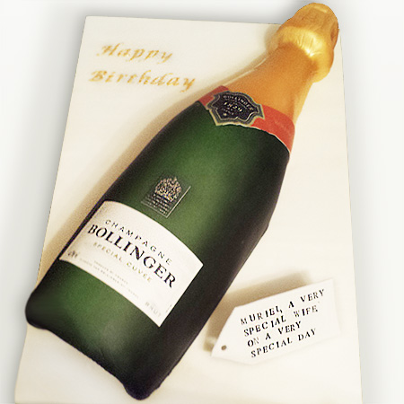 Bollinger Champagne Bottle Birthday Cake