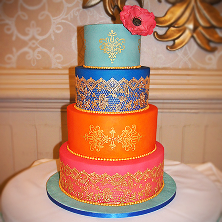 Bright And Colourful Indian Wedding Cake